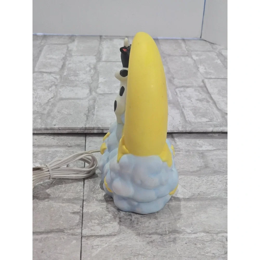 Fine Porcelain Cow Jumps Over The‎ Moon Nightlight Figurine On/Off Switch